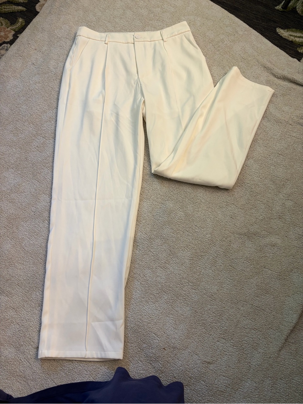 Women's Cream Straight-Leg Dress Pants